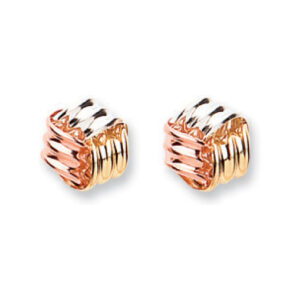 9ct Gold Tri Colour Wool Knot Studs