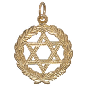 Star Of David With Foliage Surrounding Pendant