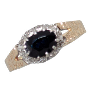 Sapphire and Diamond Fancy Cluster Ring