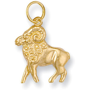 Gold Aries Zodiac Pendant