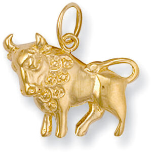 Gold Taurus Zodiac Pendant