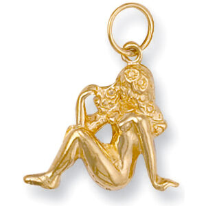 Gold Virgo Zodiac Pendant