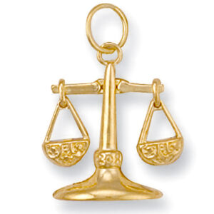 Gold Libra Zodiac Pendant