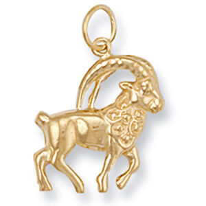 Gold Capricorn Zodiac Pendant