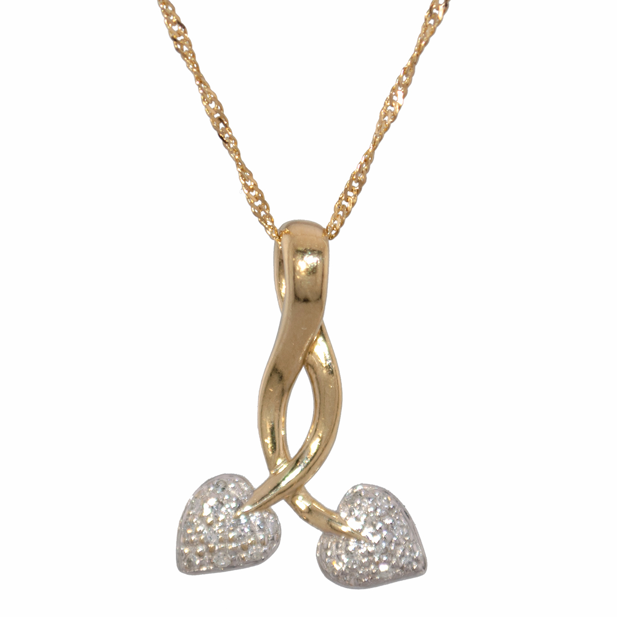 Gold Cancer Ribbon Diamond Pendant CHP037