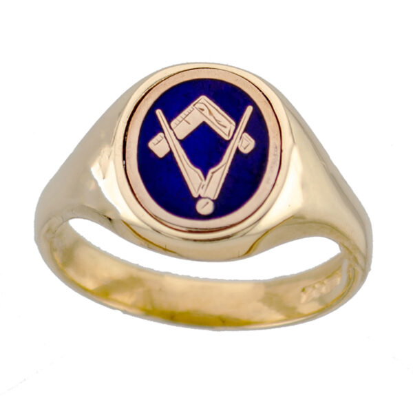 Masonic Blue Enamel Gents Ring