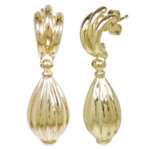 Gold Fancy Teardrop Earring