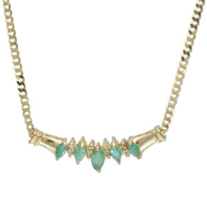 Gold Emerald and Diamond Collarette