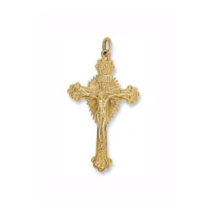 Gold INRI Scroll Large Crucifix