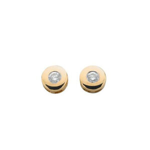 9ct Gold Diamond Button Studs