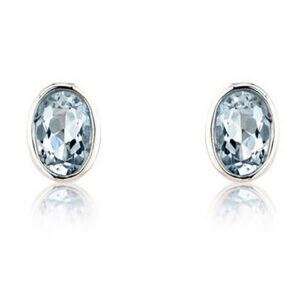 White Gold Aquamarine Earrings