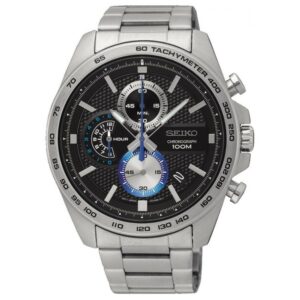 Seiko Black Dial Chronograph Watch