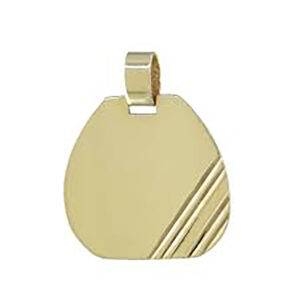 Yellow Gold Rectangular Shape Dog Tag