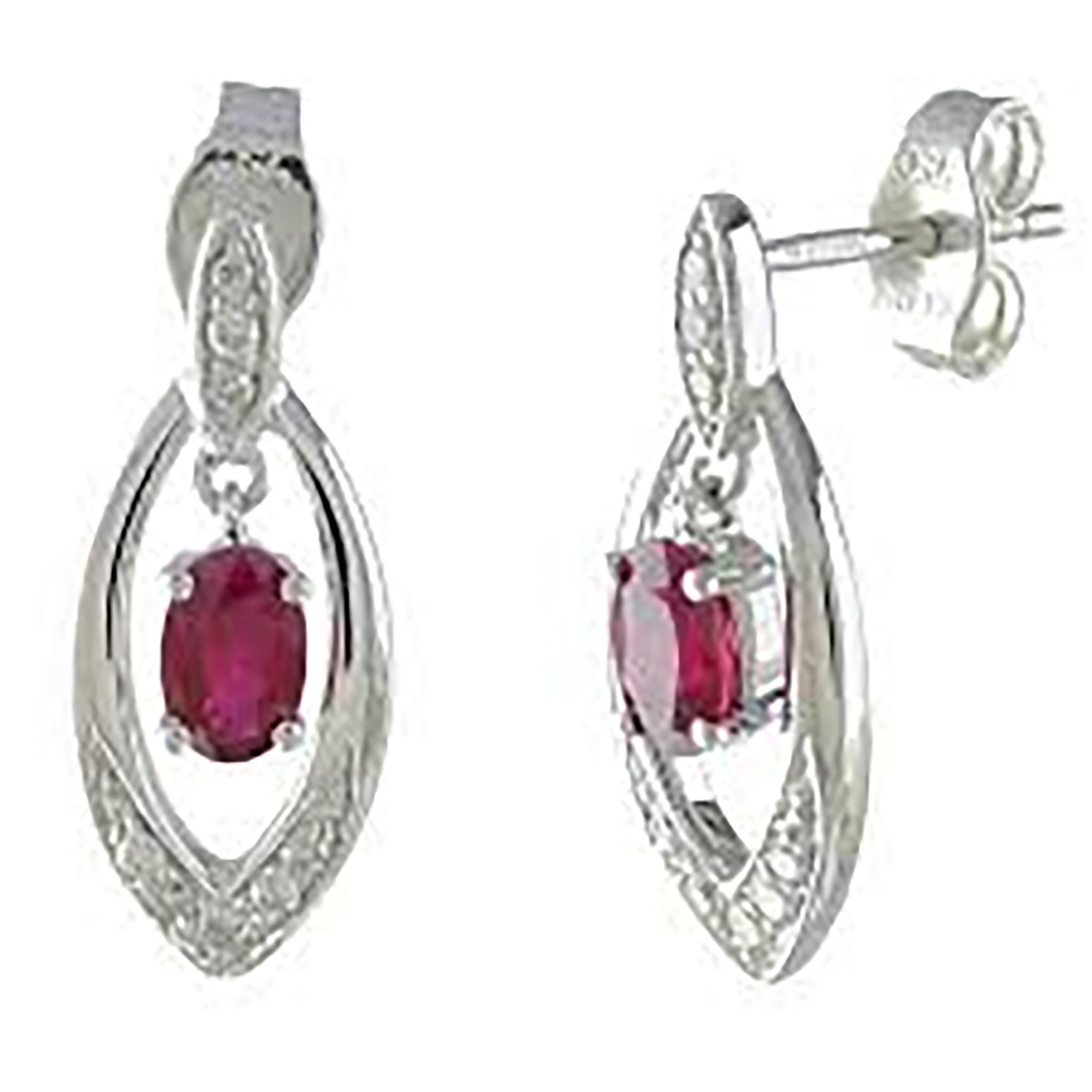 18ct Diamond Ruby Earrings