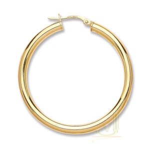 Gold 45mm Plain Creoles Earrings