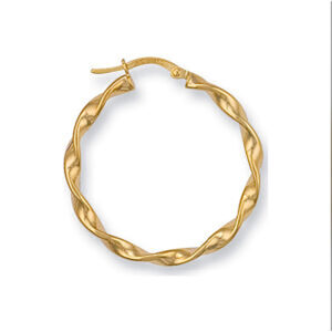 9ct Gold Twist Hoop Earrings