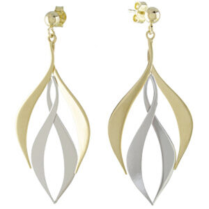 Yellow and White Gold Drop Earrings