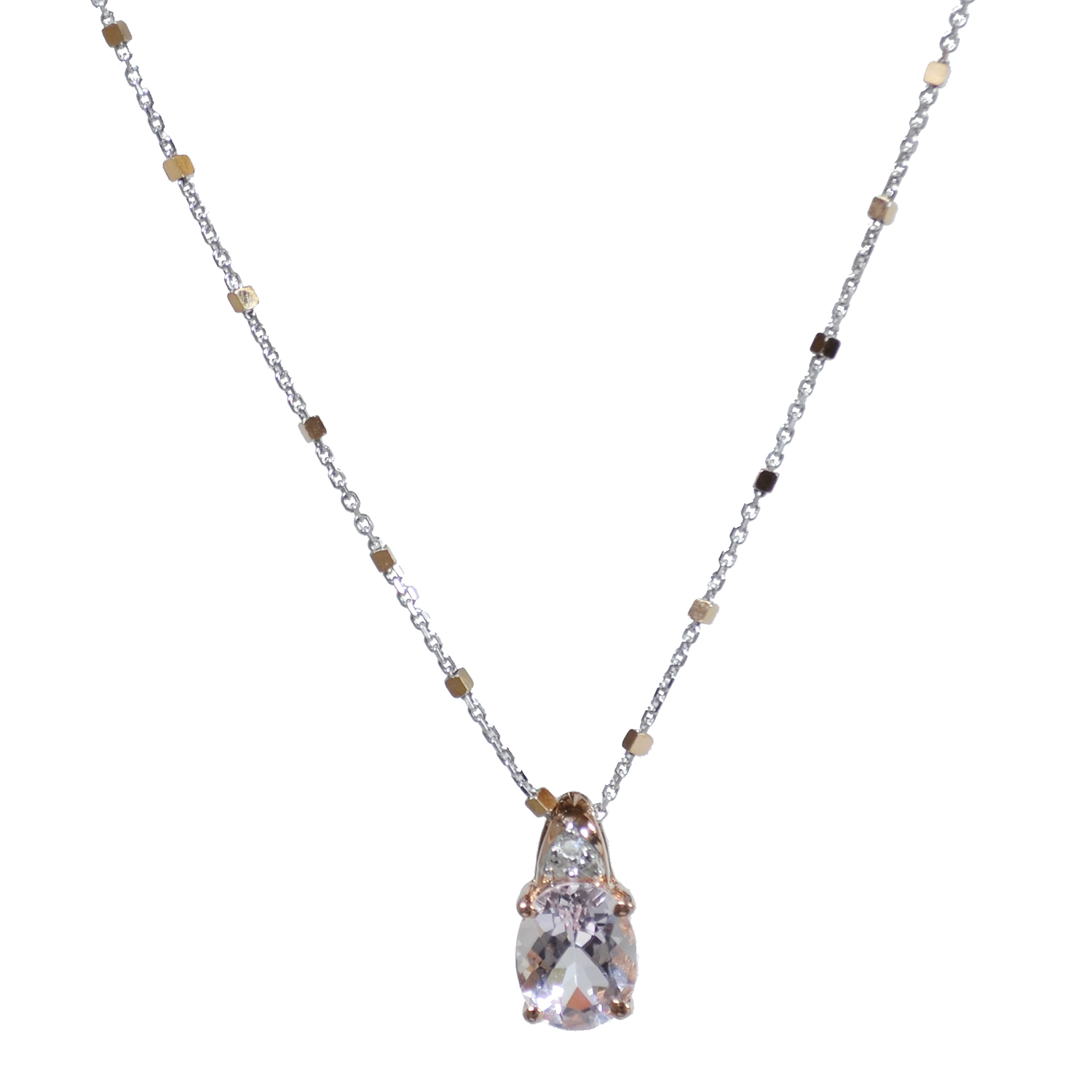 Morganite Pendant with Fancy Chain