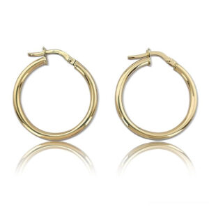 14ct Y/G 22mm Tube Hoop Earrings