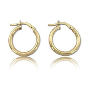 14ct Y/G 16mm Tube Hoop Earrings