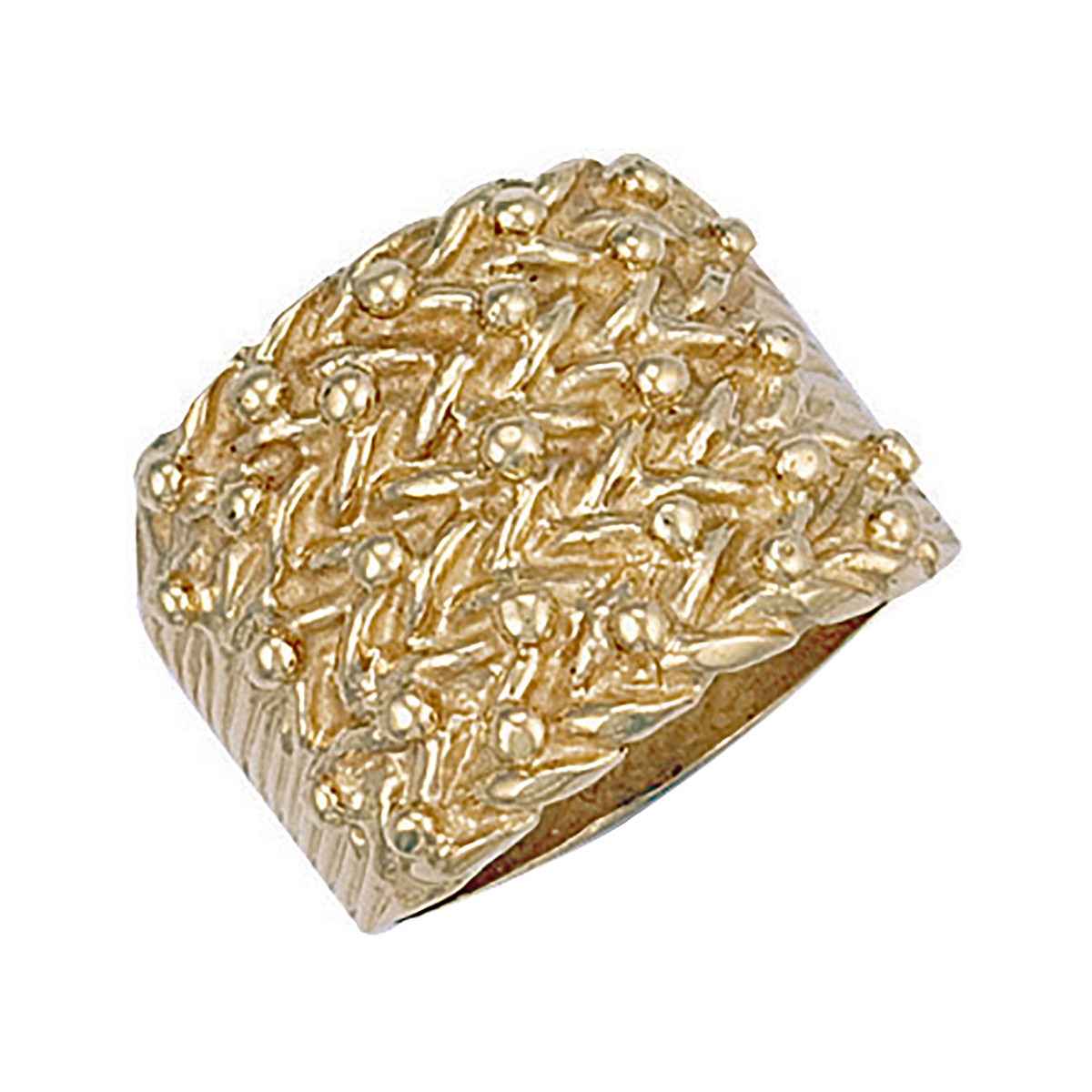 9ct Gold Woven Back 5 Row Keeper Ring R0068