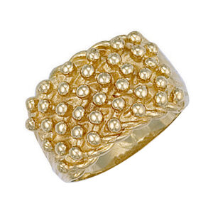 9ct Gold Woven Back 6 Row Keeper Ring