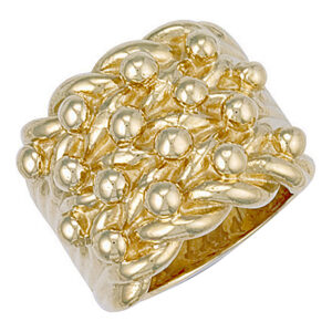 9ct Gold Woven Back 5 Row Keeper Ring