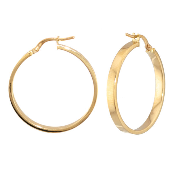 14ct Y/G 24mm Tube Hoop Earrings