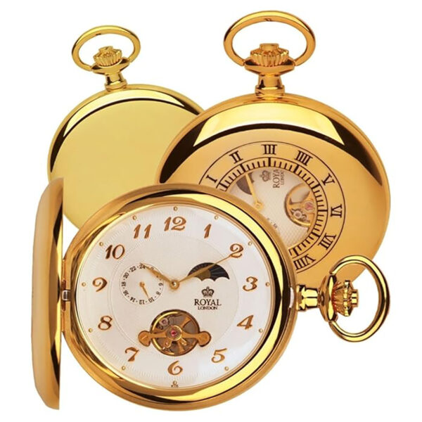 Royal London Gold PVD Mechanical Pocket Watch - Image 4