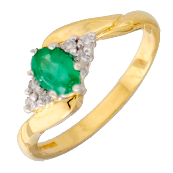 18ct Gold Emerald and Diamond Ring