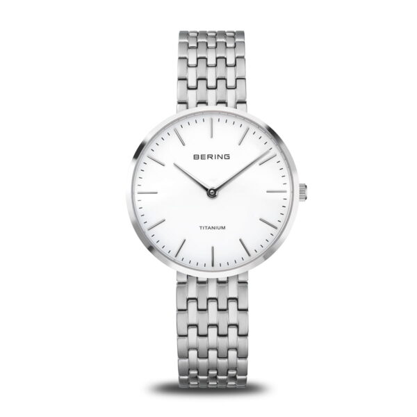 Bering Silver Titanium Ladies Watch slim Watch 19334-004