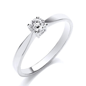 White Gold Ring with Natural Diamond