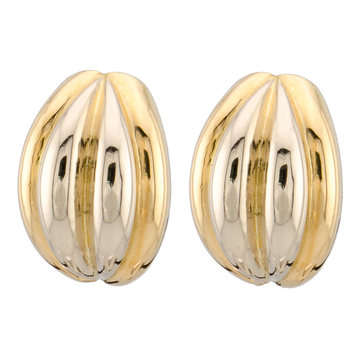 18ct Yellow and White gold Gold Stud Earrings FA820130