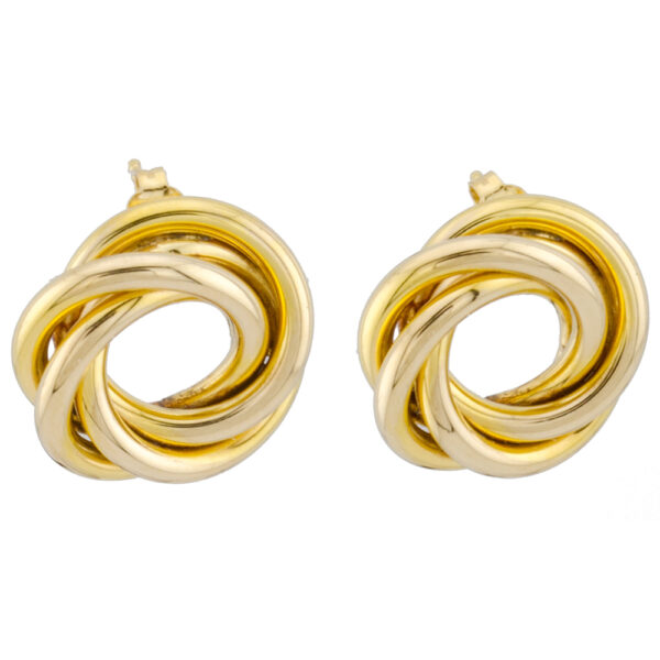 large Gold Fancy Wool Knot Studs VJOS-ER001